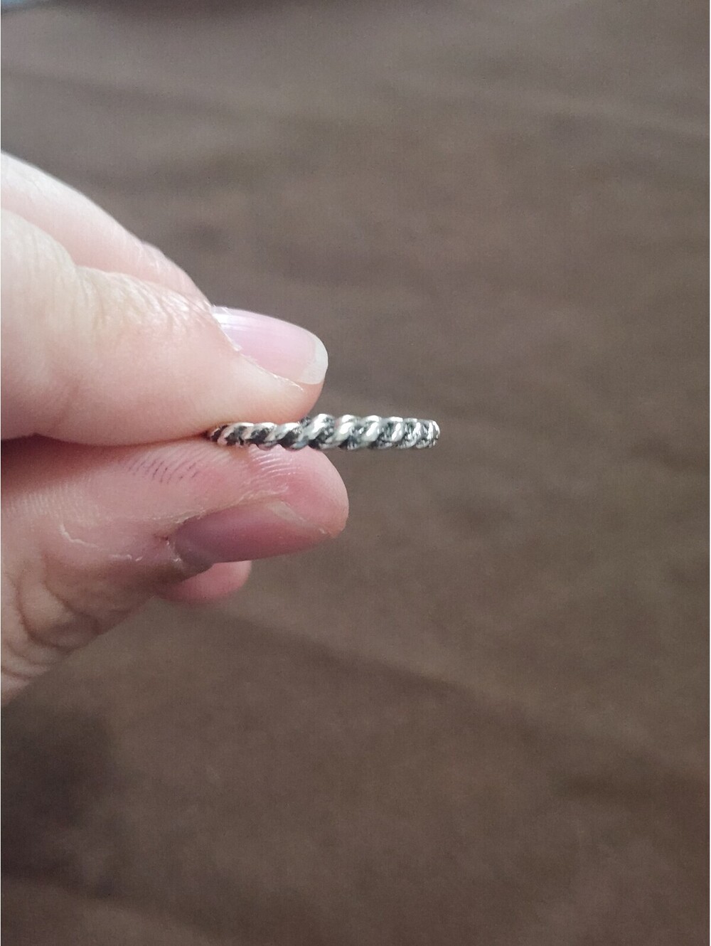 Vintage Twisted Rope Design Silver Tone Ring
